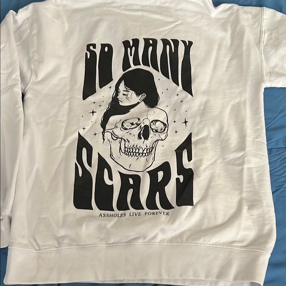 White Graphic Hoodie- Free gift with purchase! - Picture 3 of 9